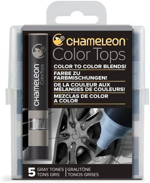 Confezione da 5 pezzi Chameleon Color Tops per miscele colore a colore nei toni grigi