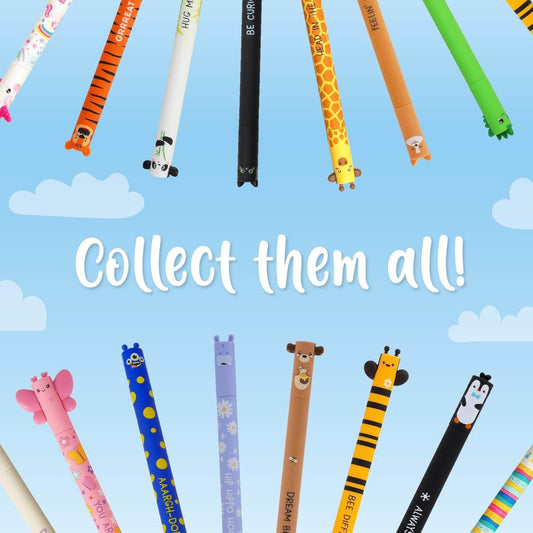 Assortimento di penne cancellabili Legami con vari soggetti e personaggi della collezione Collect them all