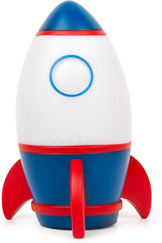 Luce notturna per bambini a forma di razzo spaziale bianco, rosso e blu della collezione Legami Sweet Dreams