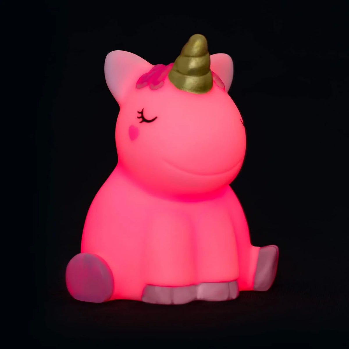 Lampada da notte unicorno Legami per cameretta bambini illuminata in rosa
