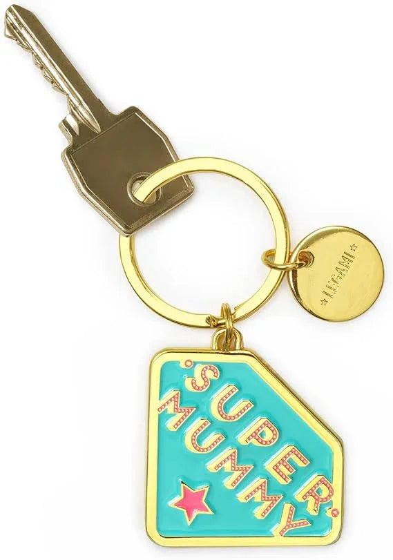 Portachiavi in zinco Legami Super Mummy con una chiave dorata inserita nell'anello